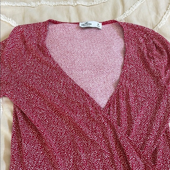 Hollister Red Midi Sundress V-Neck Short Sleeve - Picture 2 of 4